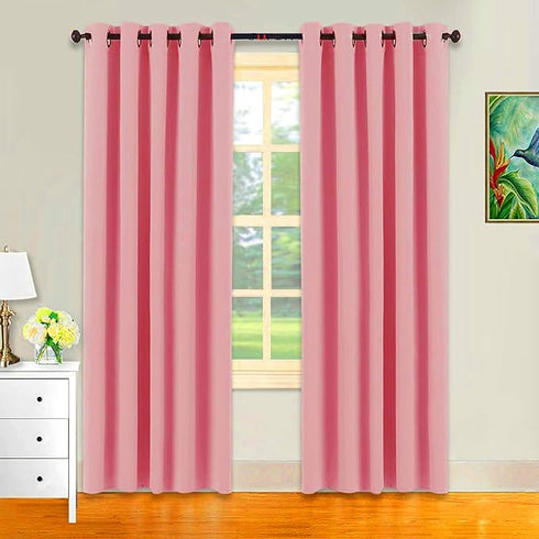 Italian Silk Blackout Curtain Solid Pack of 2 Piece